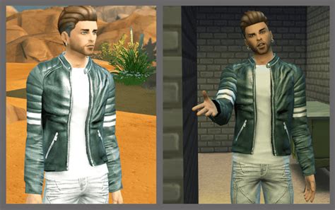 Leather Jacket By Olesmit Sims 4 Male Clothes