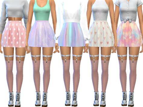 The Sims Resource Pastel Skater Skirts Mesh Needed