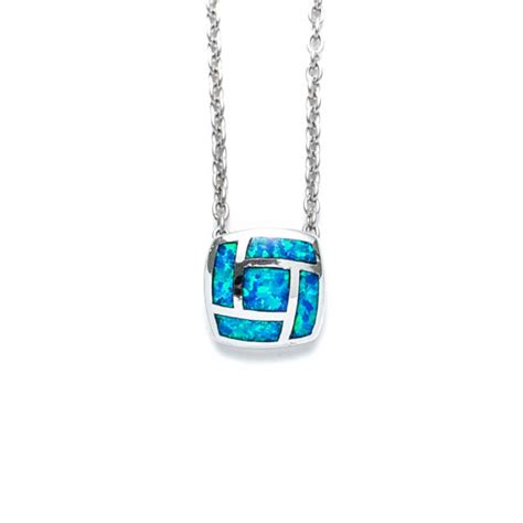 Blue Opal Multi Square Necklace Landing Company