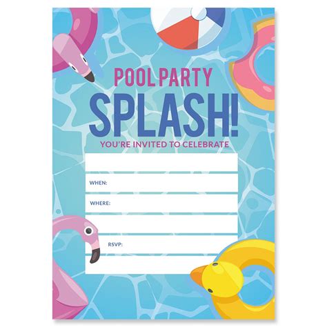 Choose from over a million free vectors, clipart graphics, vector art images, design templates, and illustrations created by artists worldwide! Pool Party Birthday Fill In Invitations | Fine Stationery