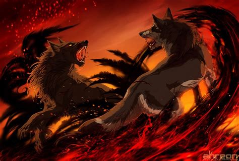 Fire And Smoke Wolf Artwork Fantasy Wolf Anime Wolf