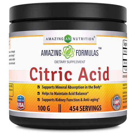 Acetic acid and citric acid are both weak acids, but citric acid is slightly more acidic. Citric Acid - Walmart.com - Walmart.com