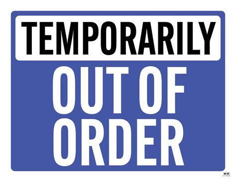 Out Of Order Signs 25 Free Printable Signs Printabulls