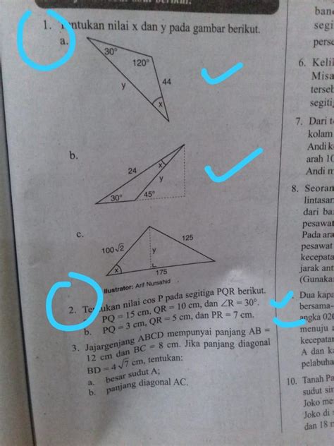 soal matematika nilai x pada gambar besar sudut 120