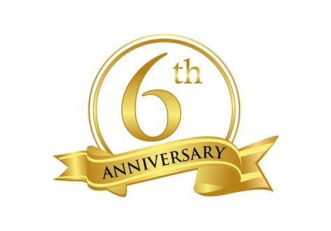 6th Anniversary Celebration Logo Vector Graphic By Deemka Studio