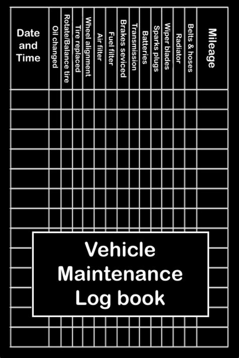 Vehicle Maintenance Log Book Simple And Easy Vehicle Repair And