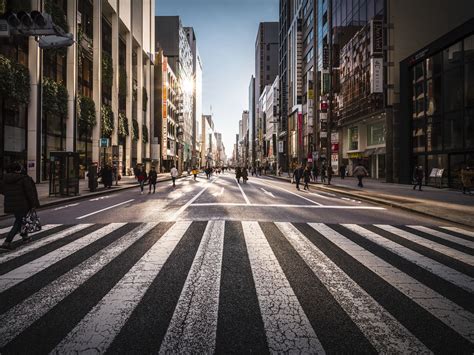 Streets Of Tokyo Street Zebra Crossing Tokyo