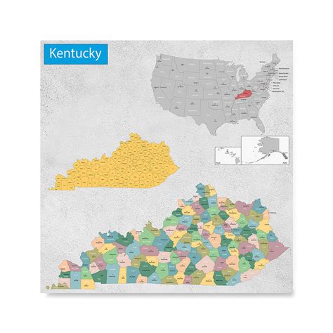 Kentucky Ky State General Reference Map Usa States Maps Posters