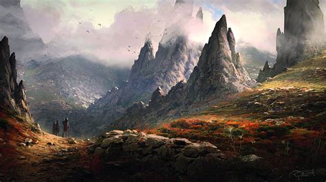 Hd Wallpaper Landscape Mountains Artwork Digital Art Fantasy Art