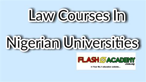Law Courses In Nigerian Universities Learnallinfo