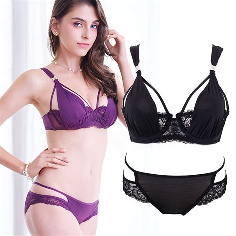Ultra Sexy Bra Sets Ladies Seamless 34 Cup Thin Lace Bras Backless