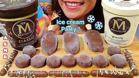 ASMR Magnum Ice Cream Party Mukbang 먹방 Eating Sounds YouTube