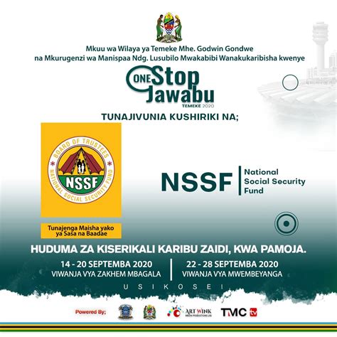 Nssf Tanzania On Twitter One Stop Jawabu 2020 Wilaya Ya Temeke