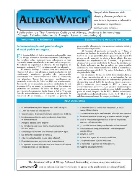 Allergywatch American College Of Allergy Asthma And Immunology