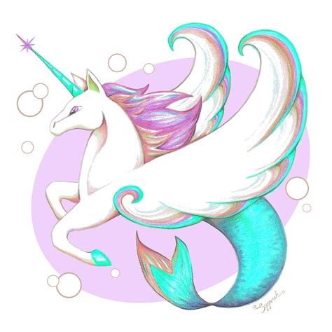 Unicorn Of The Sea Iii Drawing By Sipporah Art And