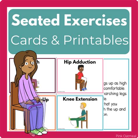 Seated Exercise Activity Cards And Printables Pink Oatmeal Shop