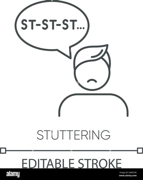 Stuttering Linear Icon Speech Problem Sound Prolongation Oral