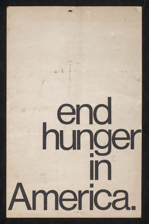 Poster End Hunger In America Smithsonian Institution