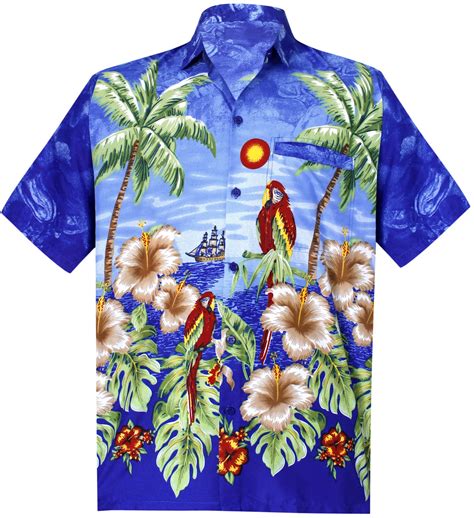 Happy Bay Happy Bay Mens Hawaiian Shirt Beach Button Down Short Sleeve Front Pocket Shirt