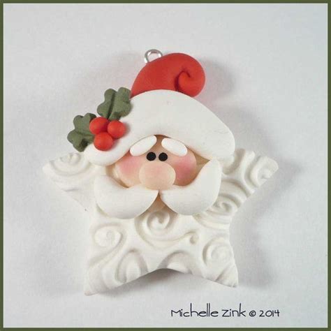 Polymer Clay Star Shaped Santa Claus Bead Pendant Charm Polymer Clay