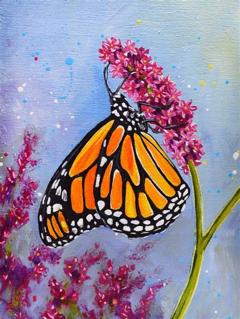 Original Monarch Butterfly Acrylic Painting Etsy