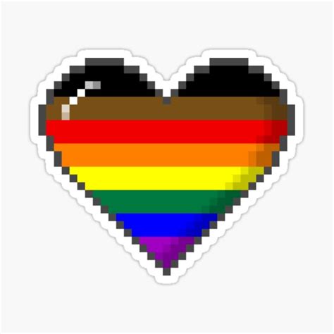 Philly Lgbtq Pride Bit Pixel Heart Sticker For Sale By Valador Redbubble