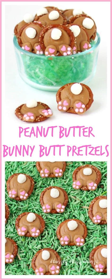 Bunny Butt Pretzels Peanut Butter Easter Treats