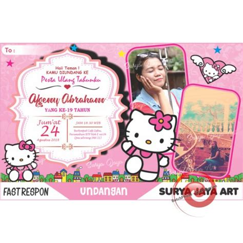 Sekian dan terima kasih step menggambar dengan buttercream: Keren Banner Ulang Tahun Anak Hello Kitty - Erlie Decor