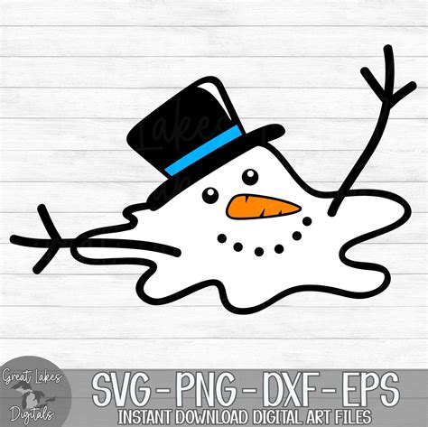 melting snowman instant digital download svg png dxf etsy melted snowman melting snowmen