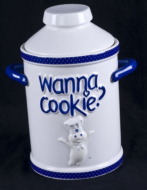 Oct 11, 2018 · starting with 1 short side, roll up each rectangle; Pillsbury Doughboy WANNA COOKIE? Promo Cookie Jar | Cookie ...