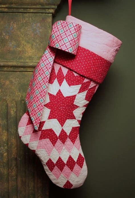 Christmas Stocking Patterns To Quilt Stunning Pink And Red Star