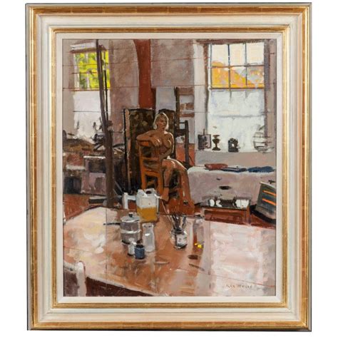 Modern Painting Of Female Nude In Artists Studio By Ken Howard For