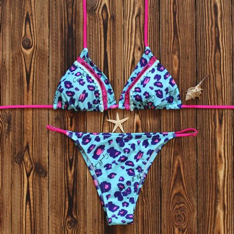 leopard bikinis for women swimwear 2017 new sexy string bikini set swimsuit women bathing suits
