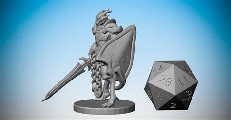 Dnd 28 Mm Dragonborn Champion Pathfinder Rpg Hero Size Dungeons And