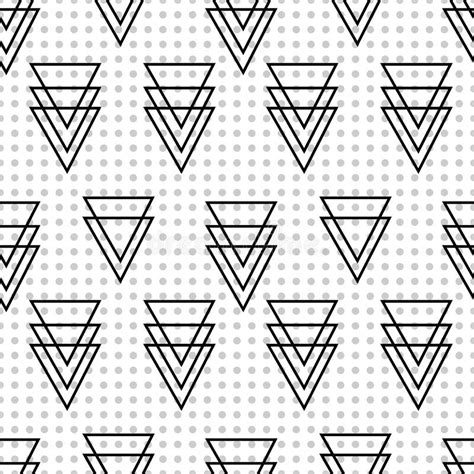 Abstract Triangles With Polka Dot Seamless Pattern Vector Illustration