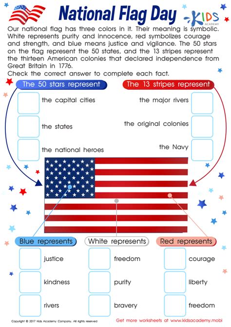American Flag Facts For Kids Worksheet Worksheets For Kindergarten
