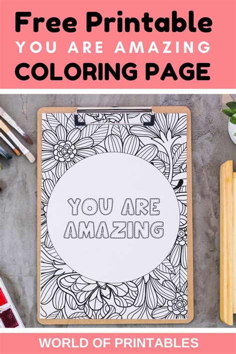 The Free Printable You Are Amazing Coloring Page