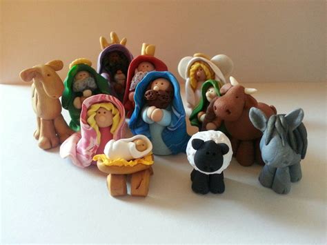 Polymer Clay Miniature Nativity 12 Pieces By Celticforestclay