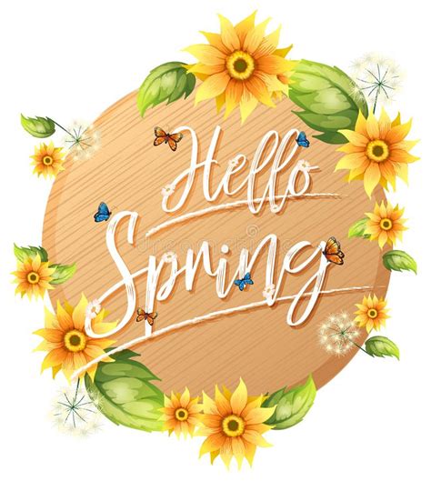 Hello Spring Text Letter Stock Vector Illustration Of Clip 147458456