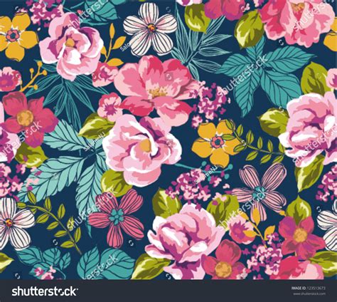 1600 x 1567 jpeg 288 кб. Seamless Summer Tropical Floral Background Vector Stock ...