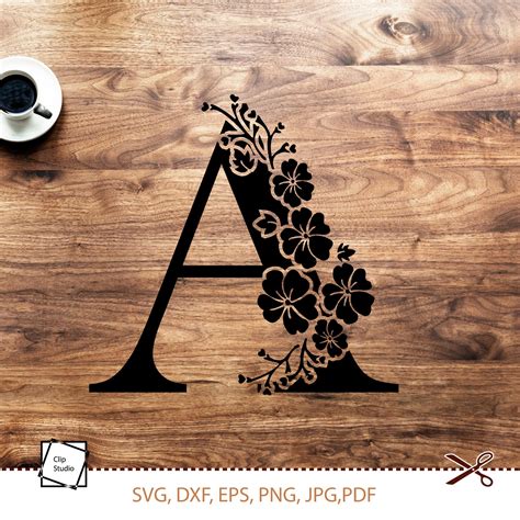 Botanical Alphabet Svg Floral Letter A Svg Cut File Svg Etsy