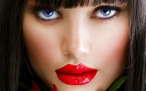 Belleza Rojo Modelo Mujer Labios Anna Subbotina Niña Cara Ojos