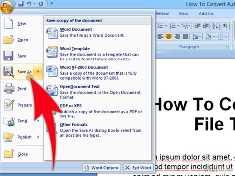 Step 3 Choose Save As And Select The Word Document Save The