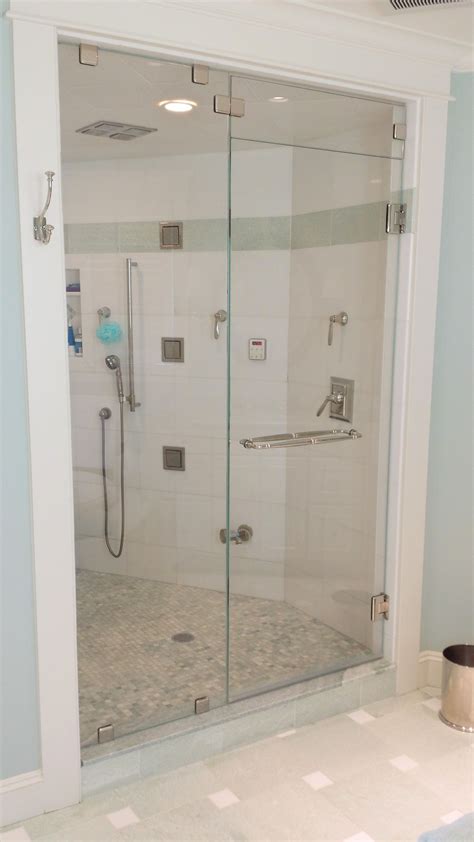 This Steam Shower Has A Flip Transom Above The Door The Panel Is Held