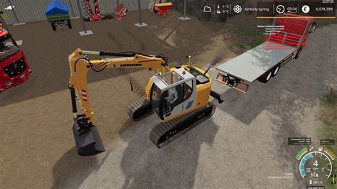 Fs19 How To Drive A Excavator On To A Truck Youtube