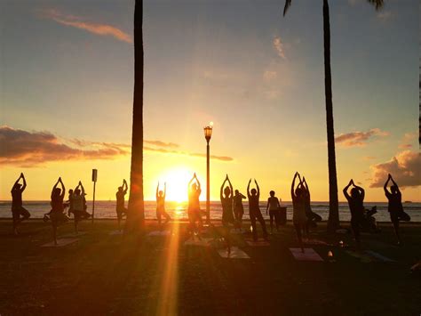 mindful travels beach sunset yoga waikiki hawaii jungle yoga waterfall hikes waikiki