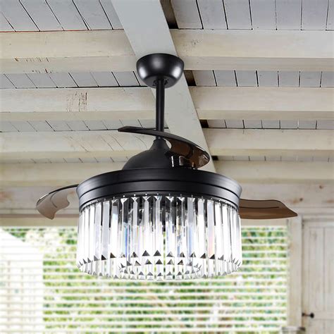 Spend this time at home to refresh your home decor style! 42" Modern Crystal Ceiling Fan with Lights Remote and ...