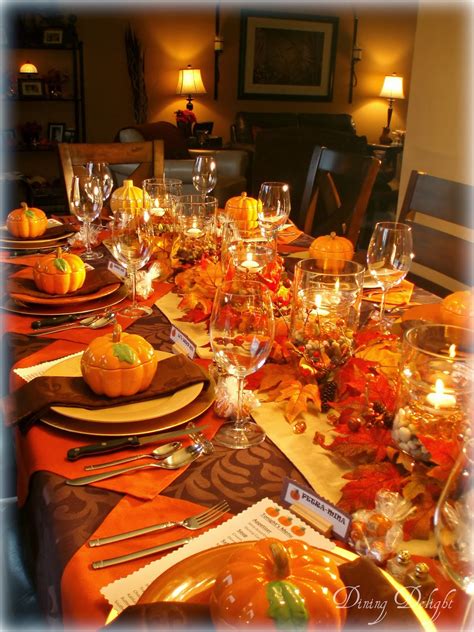 Top it with a smaller salad plate, followed by a place card. Dining Delight: Fall Dinner Party for Ten