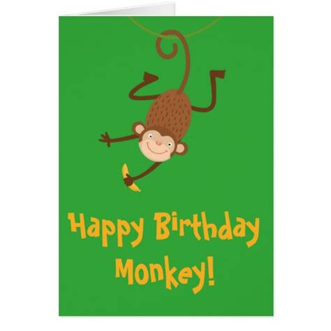 Monkey Birthday Card Zazzle