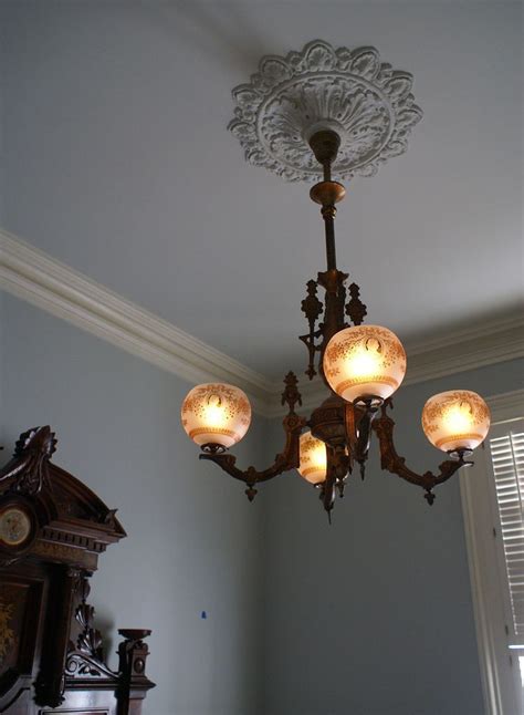 Silhouette ceiling lamps light for home appliance. The bedroom gas fixture, circa 1875 | Victorian lamps ...